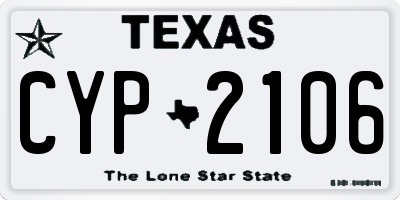 TX license plate CYP2106