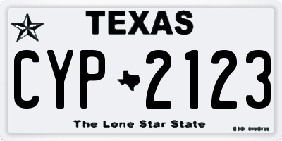 TX license plate CYP2123