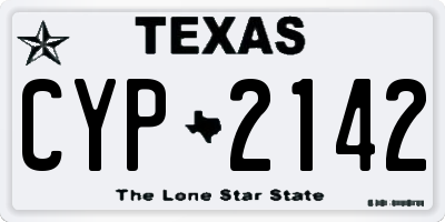 TX license plate CYP2142
