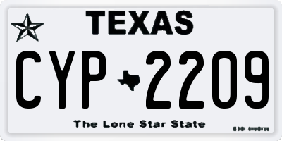 TX license plate CYP2209