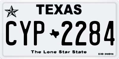 TX license plate CYP2284