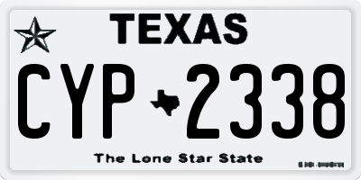 TX license plate CYP2338