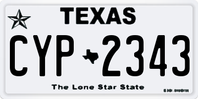 TX license plate CYP2343