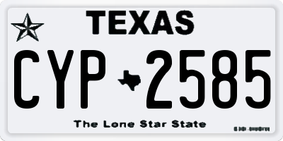 TX license plate CYP2585