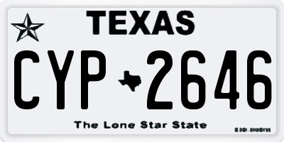 TX license plate CYP2646