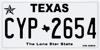 TX license plate CYP2654