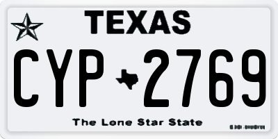 TX license plate CYP2769