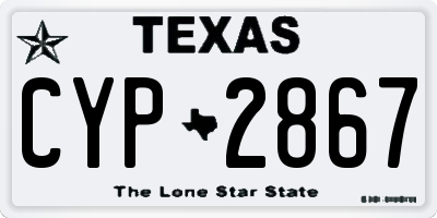TX license plate CYP2867