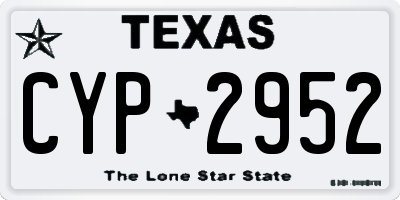 TX license plate CYP2952