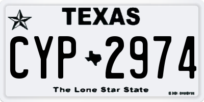 TX license plate CYP2974