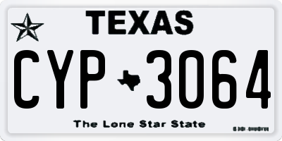 TX license plate CYP3064
