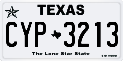 TX license plate CYP3213