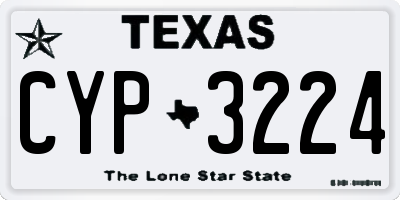 TX license plate CYP3224