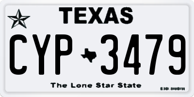 TX license plate CYP3479