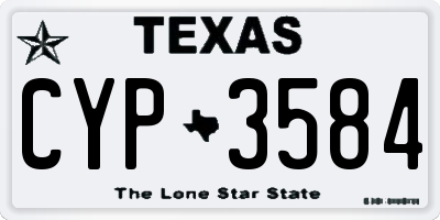 TX license plate CYP3584