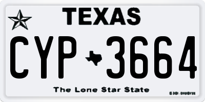 TX license plate CYP3664