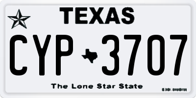 TX license plate CYP3707