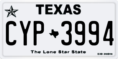 TX license plate CYP3994