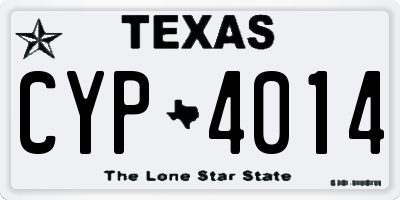 TX license plate CYP4014