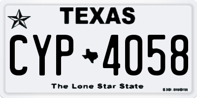 TX license plate CYP4058