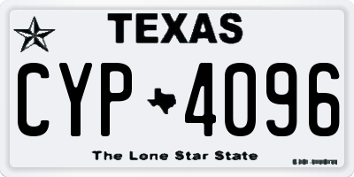 TX license plate CYP4096