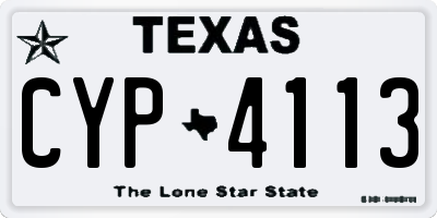TX license plate CYP4113