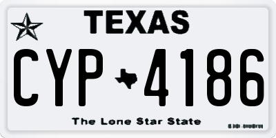 TX license plate CYP4186