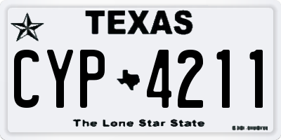 TX license plate CYP4211