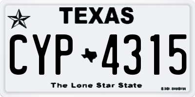 TX license plate CYP4315