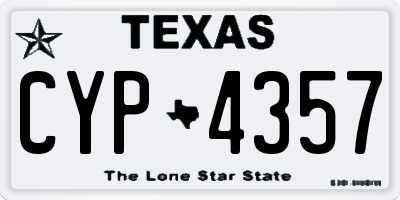 TX license plate CYP4357
