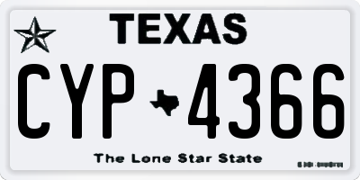 TX license plate CYP4366