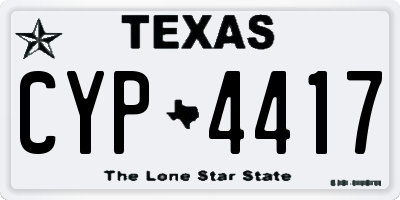 TX license plate CYP4417