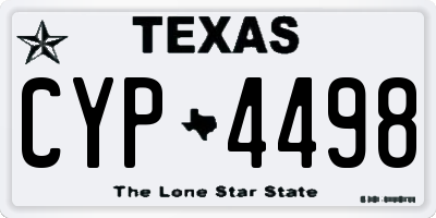 TX license plate CYP4498