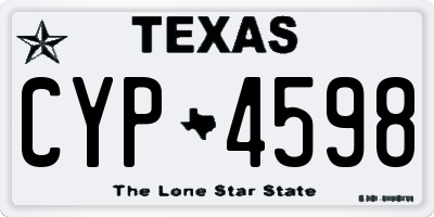 TX license plate CYP4598