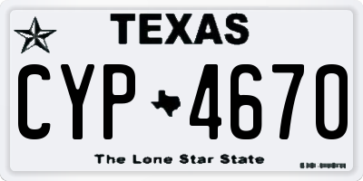 TX license plate CYP4670