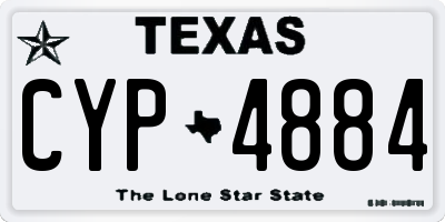 TX license plate CYP4884