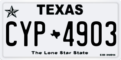 TX license plate CYP4903