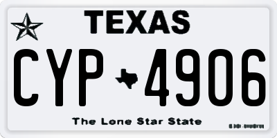 TX license plate CYP4906