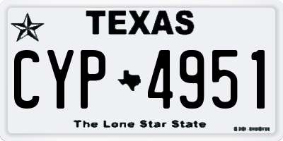 TX license plate CYP4951