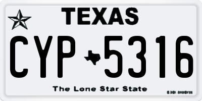 TX license plate CYP5316