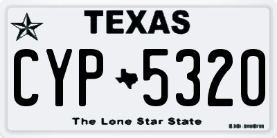 TX license plate CYP5320