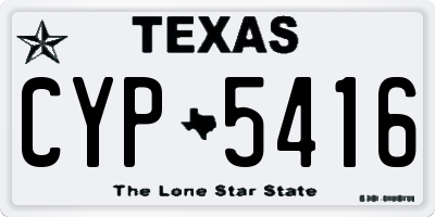 TX license plate CYP5416