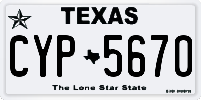 TX license plate CYP5670