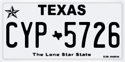 TX license plate CYP5726