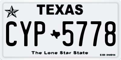 TX license plate CYP5778