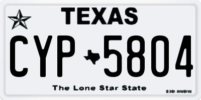 TX license plate CYP5804