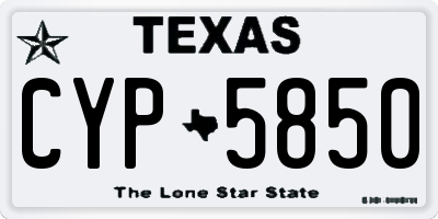 TX license plate CYP5850