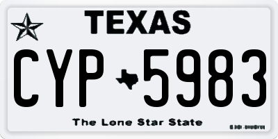 TX license plate CYP5983