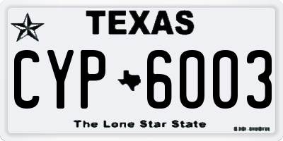 TX license plate CYP6003