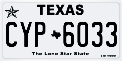 TX license plate CYP6033